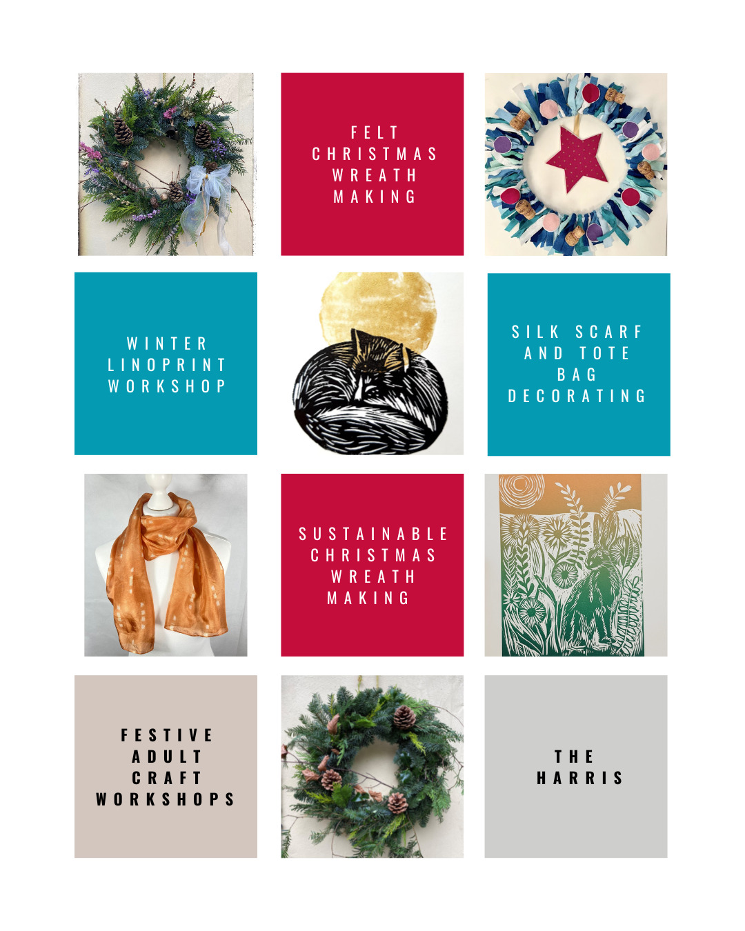 Image with festive craft workshop offering