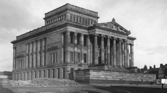 Archive black and white image of The Harris building