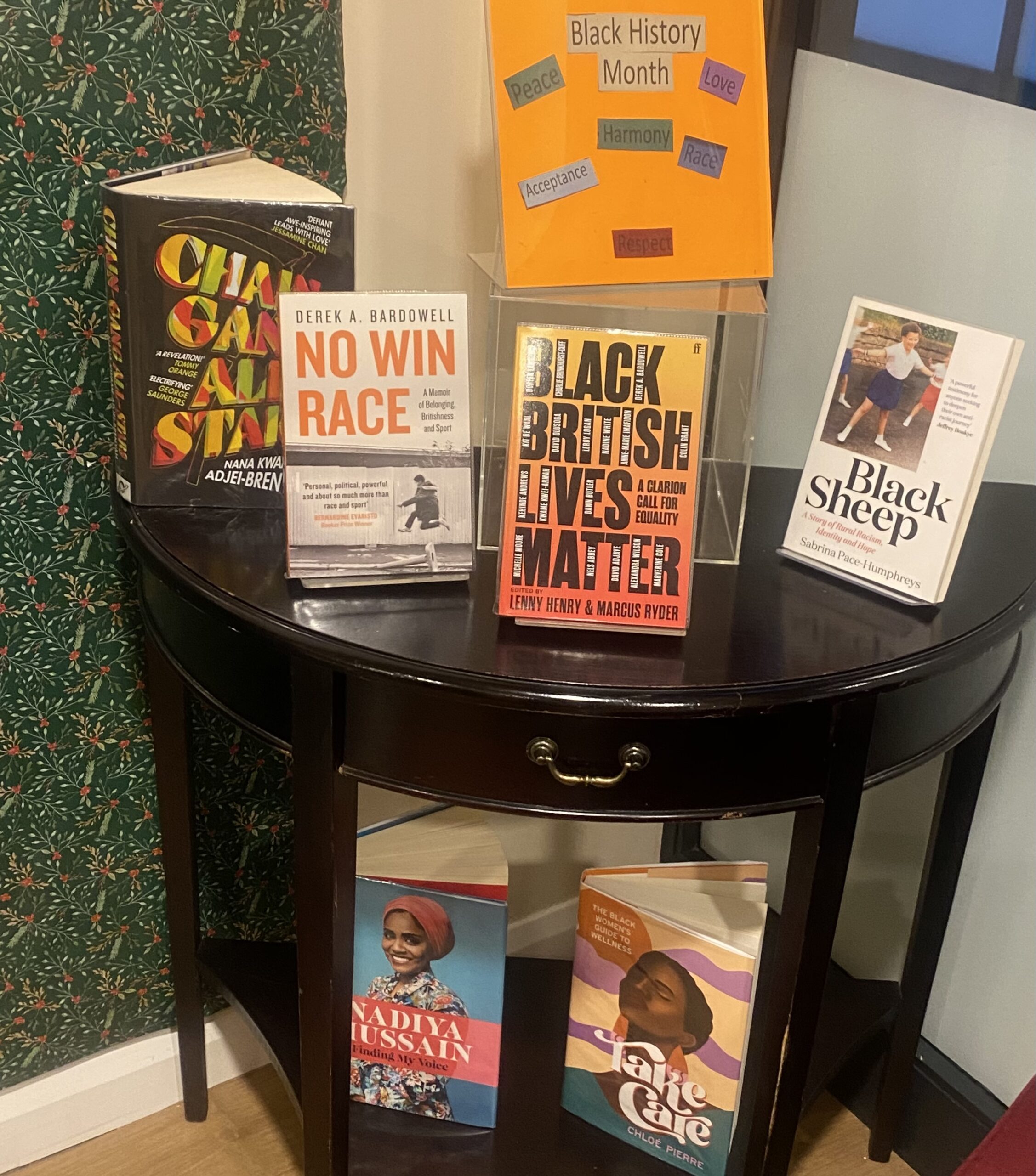 A book display.