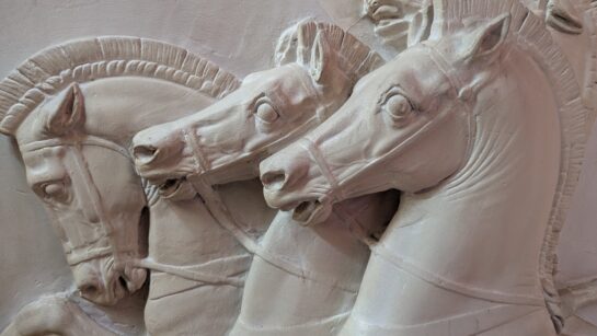 Image of stone carved horses