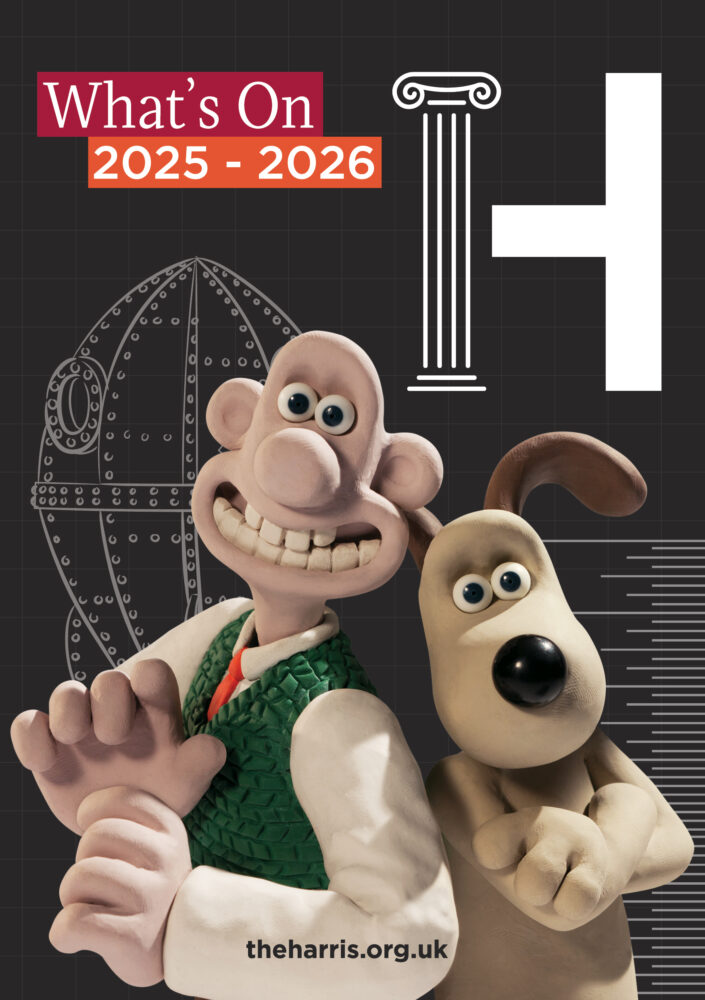 Front cover of the opening guide, featuring Wallace and Gromit back to back.