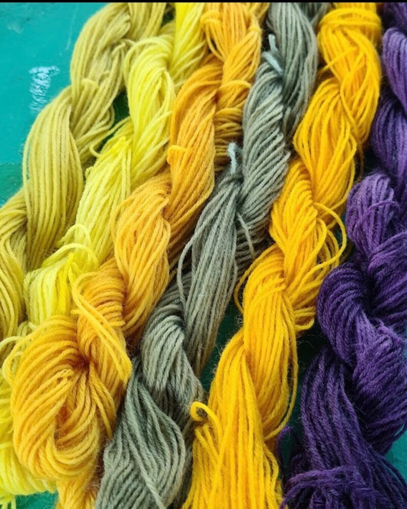 Pieces of colourful yarn