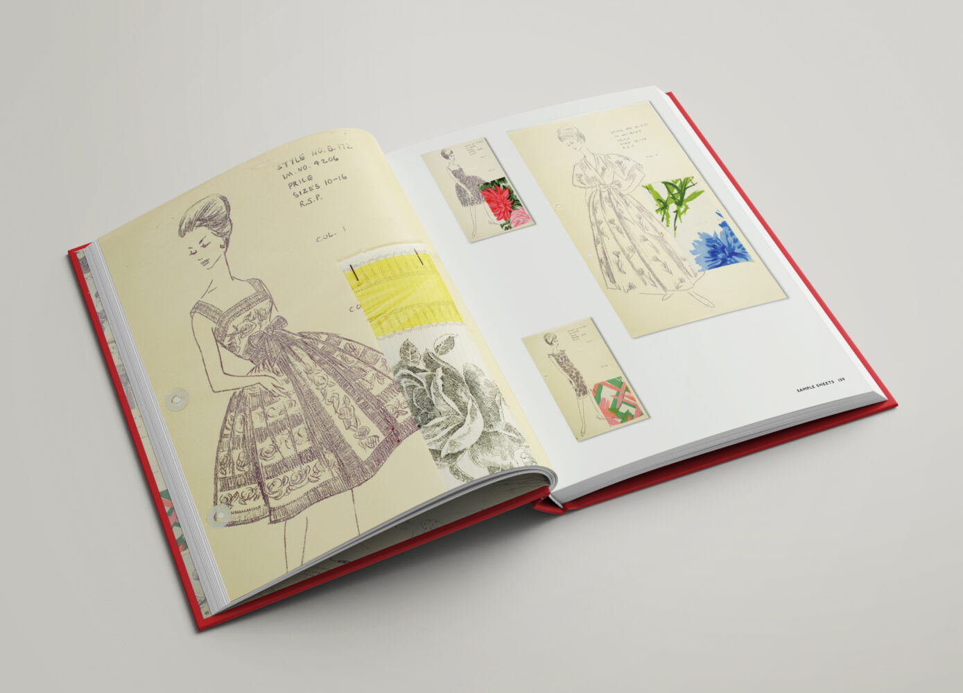 Cover of "Everyday Glamour" depicting a vintage fashion illustration of a woman in a red dress and wide-brim hat, exuding elegance and style.