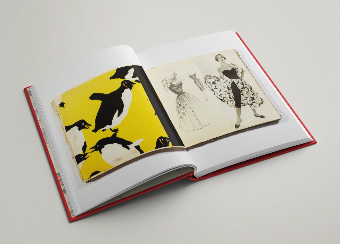 Cover of "Everyday Glamour" depicting a vintage fashion illustration of a woman in a red dress and wide-brim hat, exuding elegance and style.