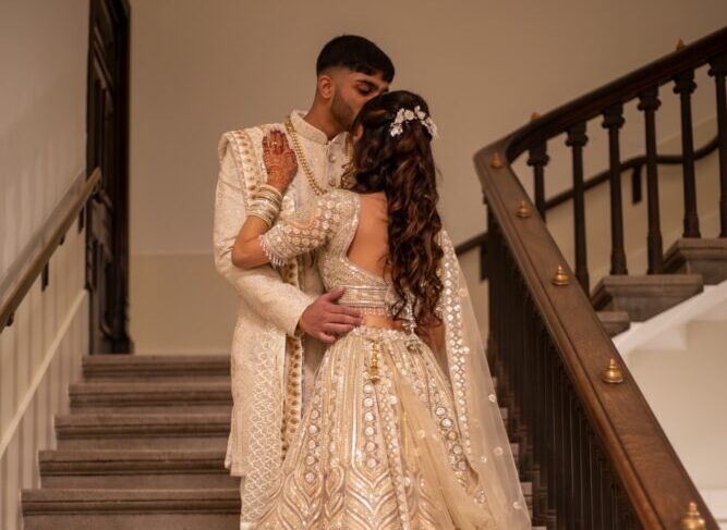 Image of a happy couple at a wedding
