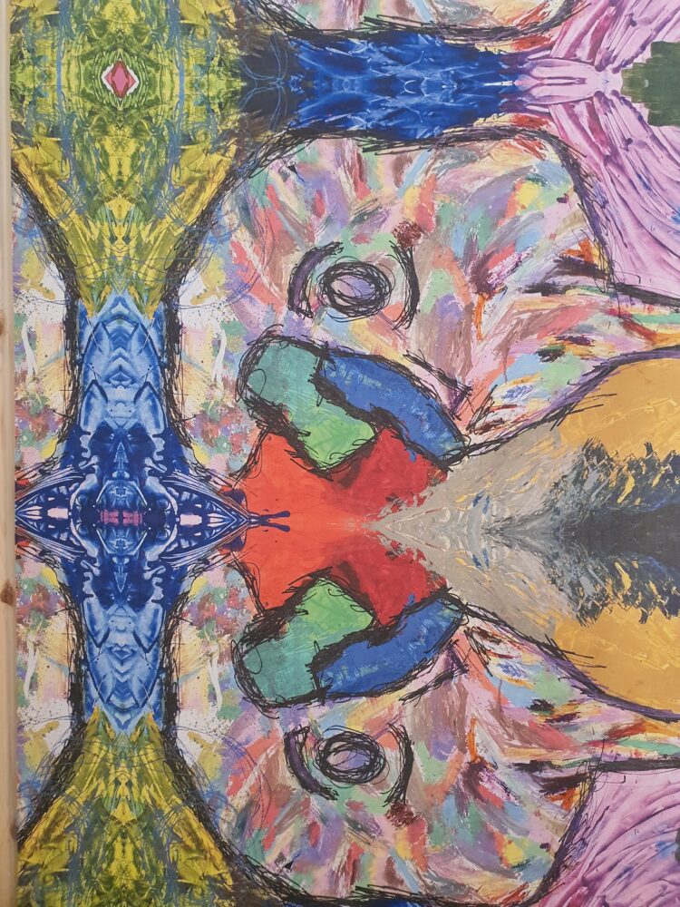 Image of a colourful mixed media artwork.
